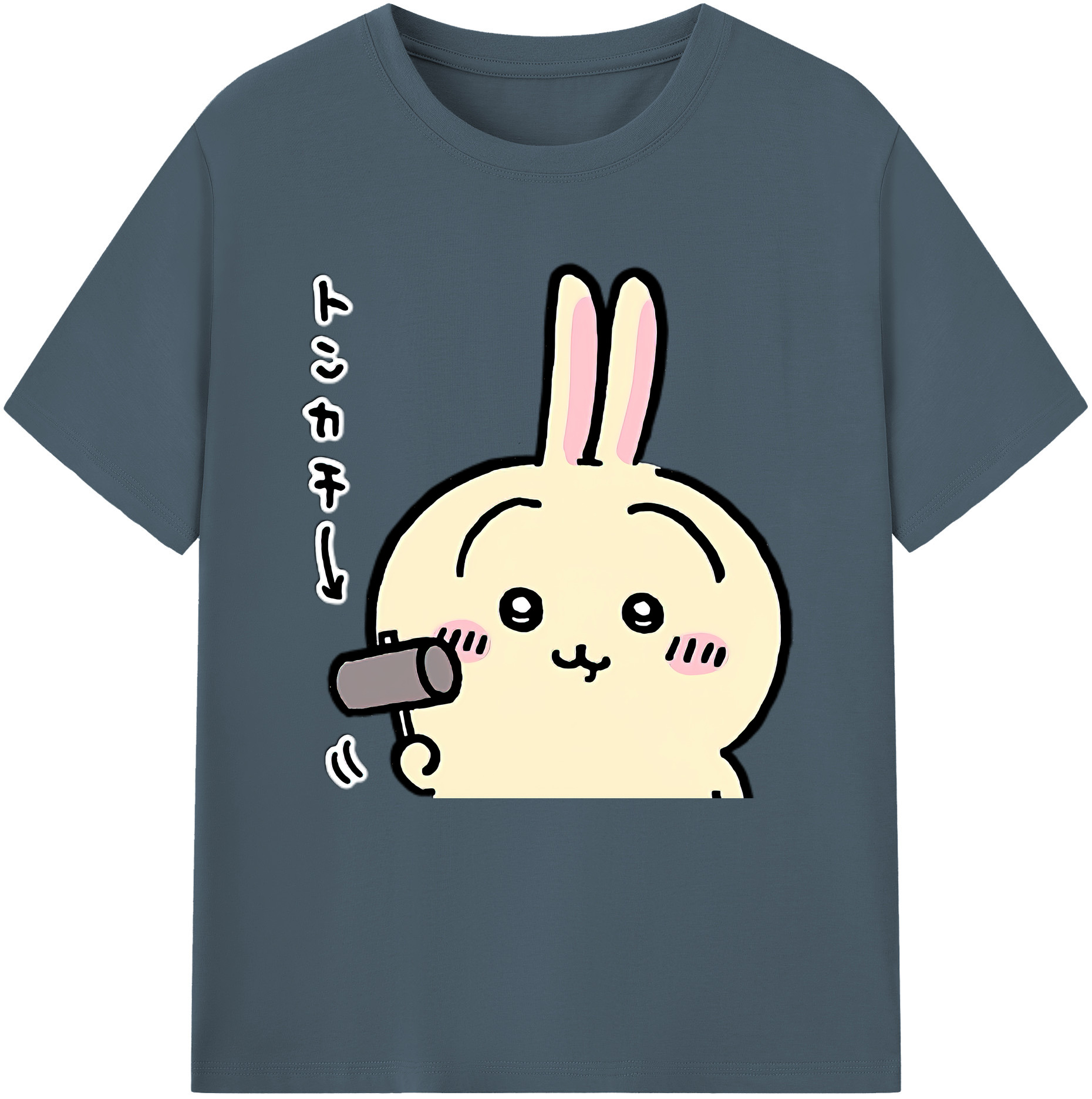 （画像用） ちいかわ うさぎ Chii-kawa usagi 綿100％半袖Tシャツ（フロントプリント）